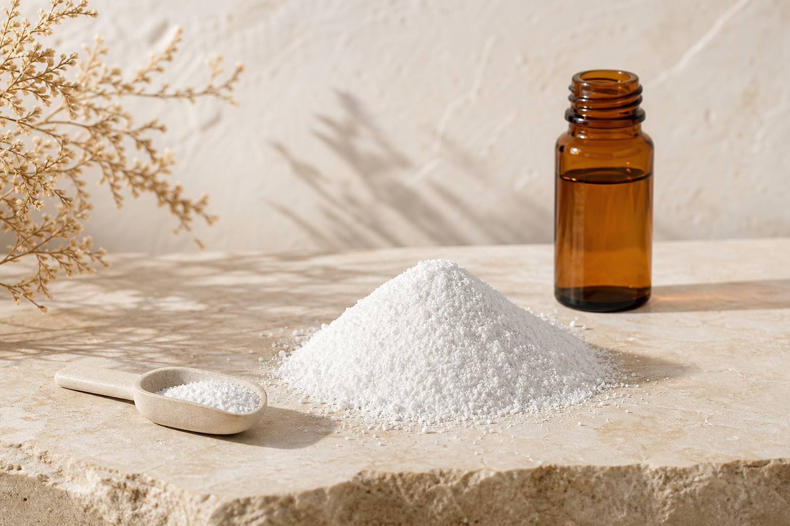 Chromium picolinate powder in a laboratory watch dish