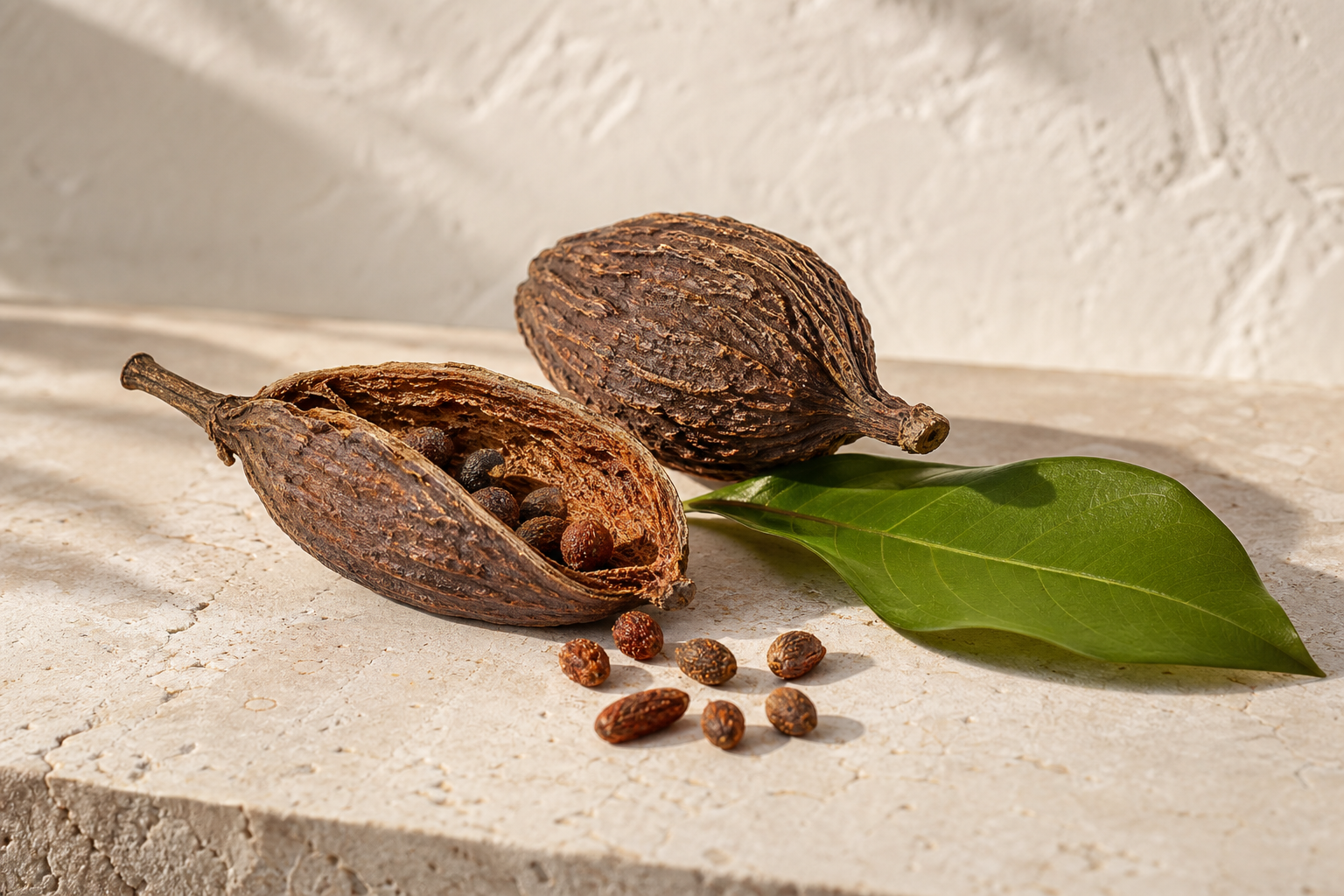 Grains of paradise pods and seeds